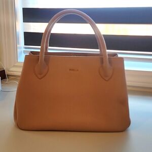Furla light pink leather tote